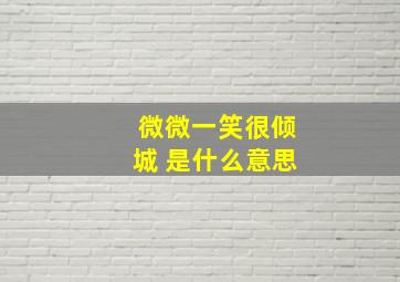 微微一笑很倾城 是什么意思